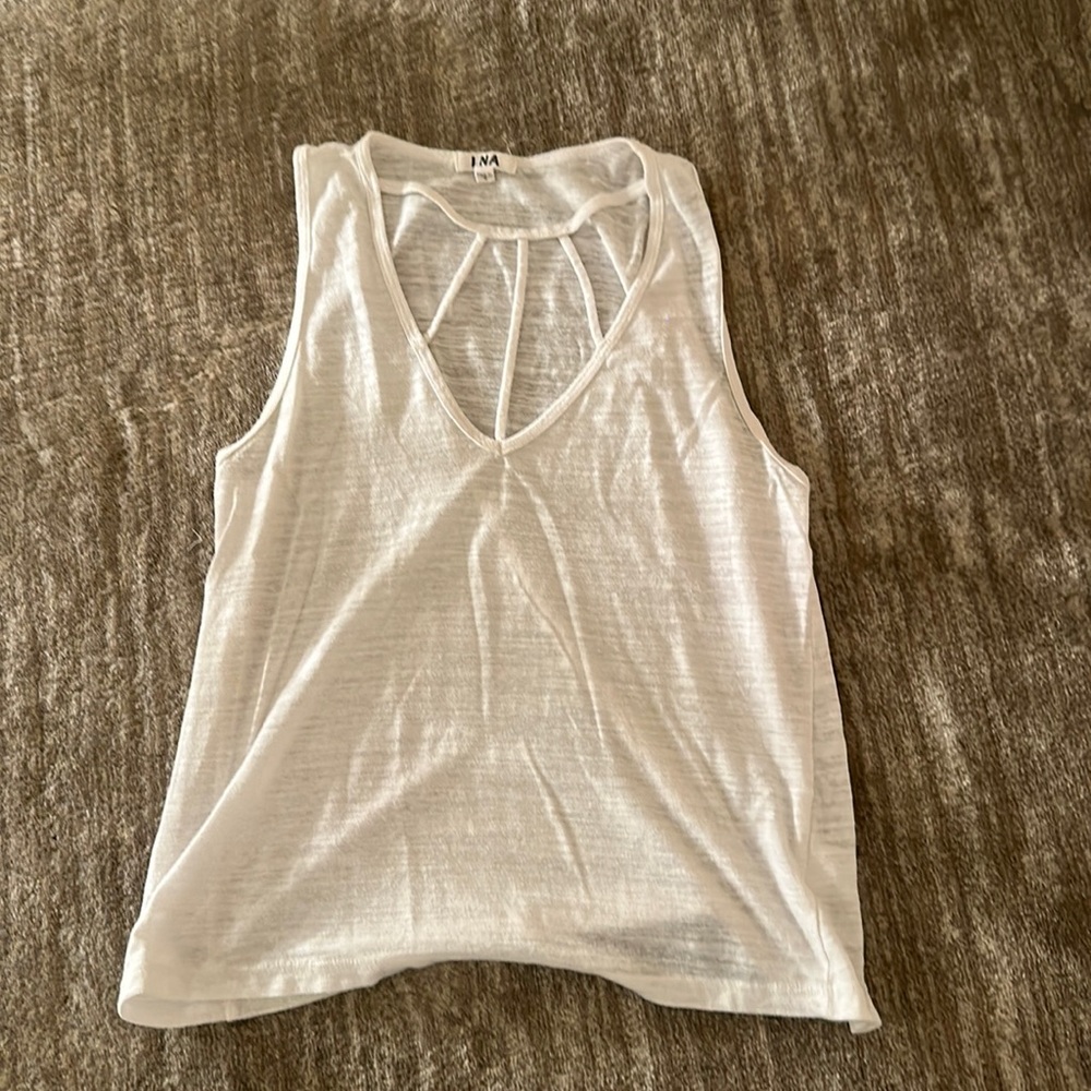 LNA white tank top - size small